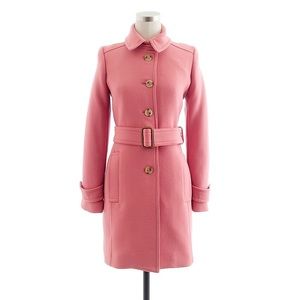 J.Crew Pink Double-cloth Slim Trench Coat
